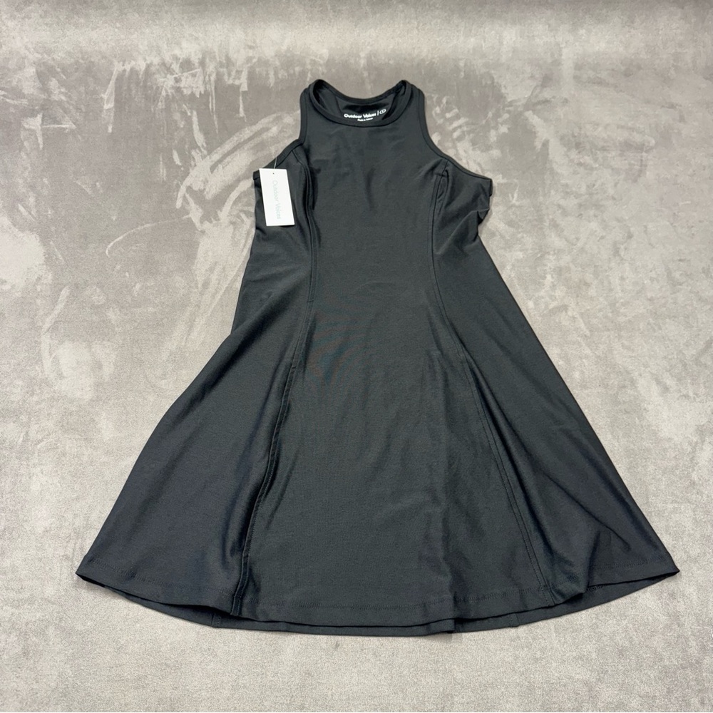 Outdoor Voices Athena dress in black sleeveless skater mini a line silhouette S
